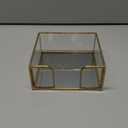 Sumnacon Square Glass Napkin Holder - Stylish Gold Luncheon Napkin Holders for Dining Table Countertop Kitchen, Decorative Napkin Basket for Picnic Wedding Party Restaurant Office Hotel (7.2 x 7.2 Inch/Luncheon)
