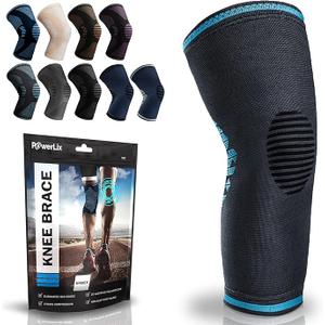 POWERLIX Knee Compression Sleeve - Best Knee Brace for Knee Pain for Men & Women – Knee Support for Running, Basketball, Volleyball, Weightlifting, Gym, Workout, Sports - (Gray XL)