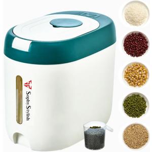 Kitchen Airtight Food Storage Container with Lid for Rice, Cereal, Flour, Sugar, Grains and Dog Food Storage - 22 lbs, Green