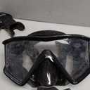 Greatever Snorkel Set Pano 3 Window Snorkel Mask Adult, Panoramic Wide View, Anti-Fog Scuba Diving Mask, Anti-Leak Snorkel Goggles Dry Top Snorkel, Professional Snorkeling Gear for Adults (Black)