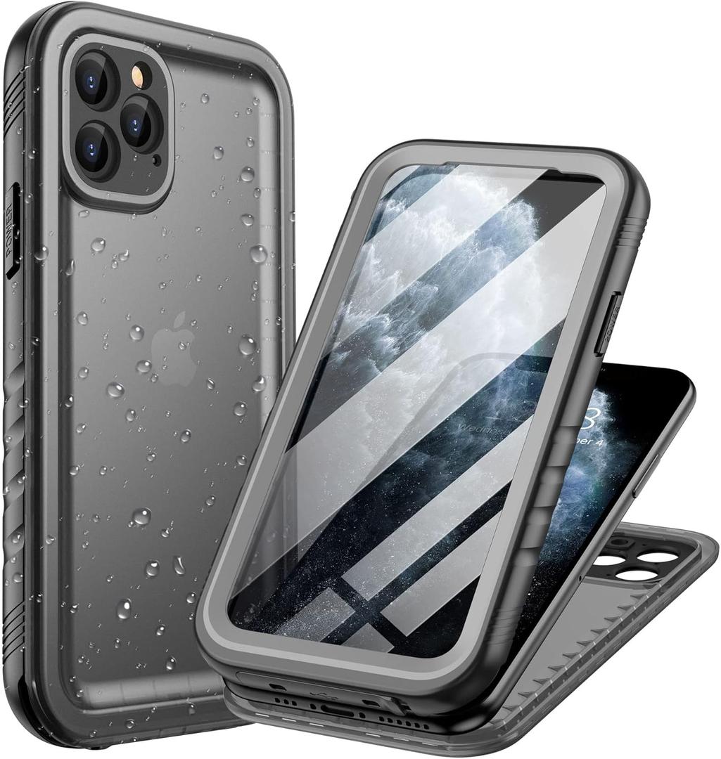 Cozycase Waterproof Case for iPhone 11 Pro Max Underwater Shockproof Full-Body Rugged Bumper Sealed Case with Built-in Screen Protector for iPhone 11 Pro Max 6.5 inch-Black