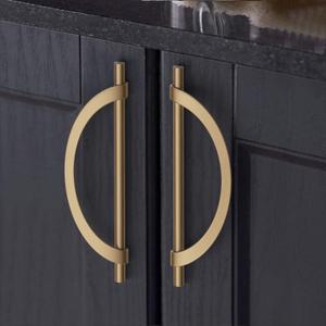 FILTA 10 Pack 7.6 Inch(192mm) Hole Centers Champagne Bronze Cabinet Pulls,Stylish Kitchen Cabinet Handles Half Moon Zinc Alloy Cabinet Hardware for Cabinets Cupboard Handles Drawer Pulls