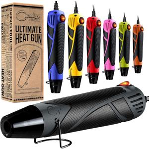 Heat Gun for Crafting, Mini Dual Temp Hot Air Gun Tool for Epoxy Resin, Shrink Wrapping, Vinyl Wrap, Embossing, Electronics, Candle Making, Sublimation, Phone Repair & DIY (Grey/Black)