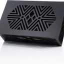 Saillong Doorbell Chime Cover Box Only, Decorative Wood Doorbell Cover for Wall inside With Geometric Design, Universal Indoor Doorbells Covers with Self Adhesive Tape, Easy to Install(Black)