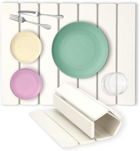 Stone Drying Mat for Kitchen Counter, Foldable Dish Drying Mat, Quick Dry Stone Drying Mat, Food-Safe & Multipurpose Kitchen Drying Mat,Diatomaceous Earth Dish Mats