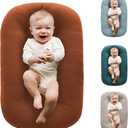 Baby Lounger for Newborn,Baby Nest for Newborn Soft Cotton Breathable for Playtime & Relaxation,Flat Babies Essentials Gifts Newborn Lounger for Boys & Girls 0-12 Months Biege