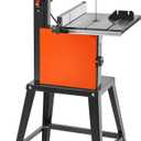 VEVOR Band Saw with Stand, 10-Inch, Two-Speed Benchtop Bandsaw, 373W 1/2 HP, 6 in Max Cutting Height, 13.2 x 13.4 in Cast Iron Table, with 360 Work Light, Miter Gauge, Fence, Band Saw for Woodworking