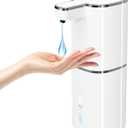 Automatic Liquid Soap Dispenser, Touchless Hand Soap Dispenser, USB Rechargeable, 4 Adjustable Levels, 14.2 oz (420 ml) Large Capacity, for Bathroom, Kitchen & School (White, Liquid)