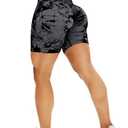 HIGORUN Tie Dye Workout Seamless Shorts for Women Gym Yoga High Waist Scrunch Butt Lift Cycling Shorts Tie Dye Black XL