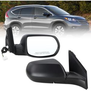 Right Passenger Side Door Mirror Compatible With 2012 2013 2014 2015 2016 Honda CRV CR-V With Manual Folding Power Glass Black Replace#76208-T0A-A11(3Pins)