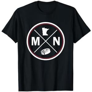 Classic Minnesota Hockey MN Outline T-Shirt Size XL