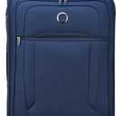 DELSEY PARIS Helium DLX Softside Expandable Luggage with Spinner Wheels, Navy Blue, Checked-Large 29 Inch