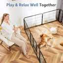 DUMOS Dog Playpen 24 Inch 8 Panels Indoor Outdoor Metal Pet Fence