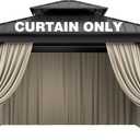 Outdoor Gazebo Curtain Replacement Universal 4-Panel Sidewalls 10' X 12',Outdoor Patio Waterproof Privacy Curtain with Double Zipper for Patio,Garden, and Backyard (Curtain Only)