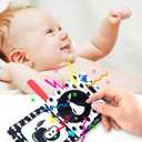 teytoy My First Soft Book, 6 PCS Nontoxic Fabric Cloth Activity Crinkle Black and White Books for Infants Boys and Girls Early Educational Toys Perfect for Baby Shower