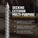 #10x2-1/2 Stainless Steel Deck Screws, 304 Grade, 1200 PCS, T25 Star Drive Bit, Ideal for Outdoor Wood Projects, Fences, Benches, Picnic Tables, and Decks, Bulk Box