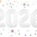 2026 Balloon - White Birthday Number Balloons, 40 Inch Large Foil Balloons for Men Women Boys Girls White Themed Birthday DecorationsNumber 2026 Balloon