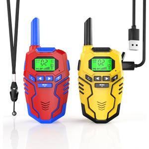 Inspireyes Walkie Talkies for Kids, Rechargeable Long Range 2 Way Radios, Outdoors Park Hiking Road Trip Toys for 3-12 Year Old Boys, Birthday Xmas Gift for Kids, 2 Pack