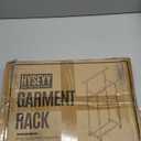 HYSEYY Double Rods Clothes Rack, Sturdy Rolling Clothing Rack, Portable Clothing Racks for Hanging Clothes - Metal Garment Rack Wardrobe Coat Rack for Bedroom Laundry Living Room, Gold (16.5"D x 44.3"W x 63"H)