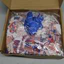 Woanger 324 Pcs 4th of July Wreath Decorations Flag USA Star Patriotic Signs Ornaments Foam Blue Red White Sticker Star Independence Day Craft Gift Favor Home Door Art Wall Decor Kit