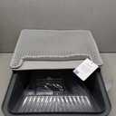 Stainless Steel Cat Litter Box, Extra Large Litter Boxes for Big Cats, Anti-Urine Leakage XL Litter Box with High Sides, Xlarge Metal Litter Box with Lid, Easy Clean, Non-Sticky, Cat Mat & Metal Scoop (X-Large, Dark Grey)