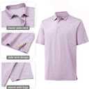 M MAELREG Golf Shirts for Men Short Sleeve Heather Jacquard Textured Stretch Moisture Wicking Performance Men's Polo Shirts