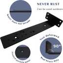 Starunder 6 Pack Floating Shelf Brackets,12 inch Heavy Duty Industrial Shelf Bracket, Black Metal L Brackets for Shelves Support DIY(1/5 Inch Thicked)