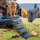 Dog Ramp for Car Truck and SUV Dog Stairs for Large Dogs Folding Pet Stairs with Non-Slip Rug Surface Supports Up to 250 lbs (5 Steps)