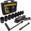 KJE Heavy Duty Torque Multiplier Wrench Set, w/ 24mm~38mm Cr-v Socket (4800 N/M, 3,540 ft/lb), 1:64 Saving Lug Nut Remover Torque Wrench for Semi Truck & RVs