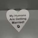 2 x Pulse Brands Engagement Photo Prop Sign - My Humans are Getting Married - Engagement Gifts - Bride to Be - Engaged - Engagement Gifts for Couples (White)