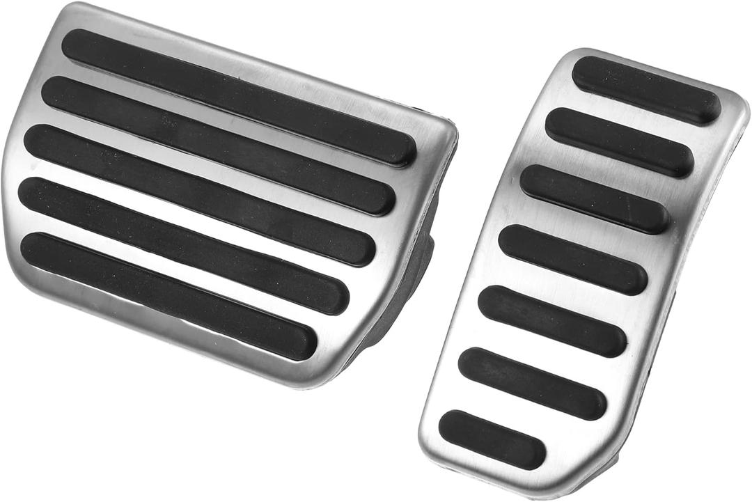 X AUTOHAUX 2pcs Brake Pedal Pad Gas Accelerator Pedal Cover for Volvo XC60 2010-2017 Silver Tone
