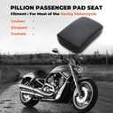 Alpha Rider Motorcycle Seats - Rectangular Pillion Passenger Pad Seat 6 Suction Cup For Harley Custom Chopper