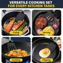 2 Pack Silicone Spatula Set, Solid & Slotted Turner for Non-Stick Pans, High Heat Resistant Silicone Spatula for Cooking, BPA-Free Stainless Steel Cooking Utensils for Fish, Eggs, Pancakes, Black
