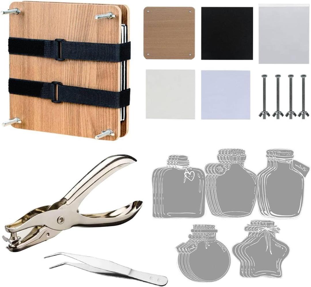 Kasoyo DIY Flower Pressing Kit, 6.0x 6.0, 20PCS Transparent Can Sticker Set Material Package, Making Tools,Plant Preservation and Drying Book