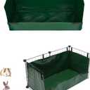 Guinea Pig Cage Liner, Litter Box & Hay Feedder for Guinea Pig Rabbits Hamsters Hedgehogs Ferrets and Other Small Animals. for 28"x13" Area, Green
