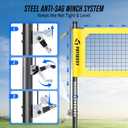 Professional Heavy Duty Volleyball Net Set for Backyard & Beach, Outdoor Net System with Steel Anti-Sag Winch, 32FT Reinforced Net, Height Adjustable Rust-Resistant Aluminum Poles, Portable Carry Bag