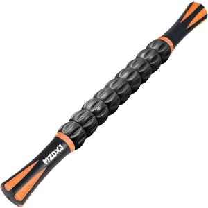 Muscle Roller Massage Roller Stick- Deep Tissue Fascia Blaster for Myofascial Pain Relief, Lymphatic Drainage & Body Sculpting, Handheld Physical Therapy & Recovery Tool (Orange black-18 inch)