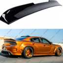 Rear Window Rooftop Spoiler Compatible with 2015-2023 Dodge Charger All Model, V Style Wing Fits for 15-24 GT Pursuit R/T SRT SRT8 SXT Scat Pack SE Enforcer Daytona (Glossy Black)