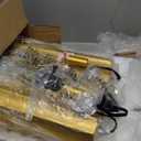 RORIANO Set of 2 Modern Table Lamps for Living Room Bedroom, Gold Nightstand Resin Lamps with Black Grid Shade, Contemporary Desk Lamps for Bedside End Tables, 2 Bulbs Included (Gold) 24"