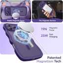 DOMAVER for iPhone 17 Pro Max Case for Women, 1X Screen Protector+1X Wrist Strap, [Compatible with MagSafe] [Full Camera Protection] Cute Wave Matte Phone Case for iPhone 17 Pro Max, Deep Purple
