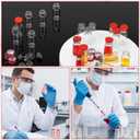200 Pack 2ml Glass Vials Clear Glass Empty Vials for Injection with Plastic-aluminum Flip Caps and Rubber Injection Stoppers Flat Bottom Lab Vial (Red Lid)