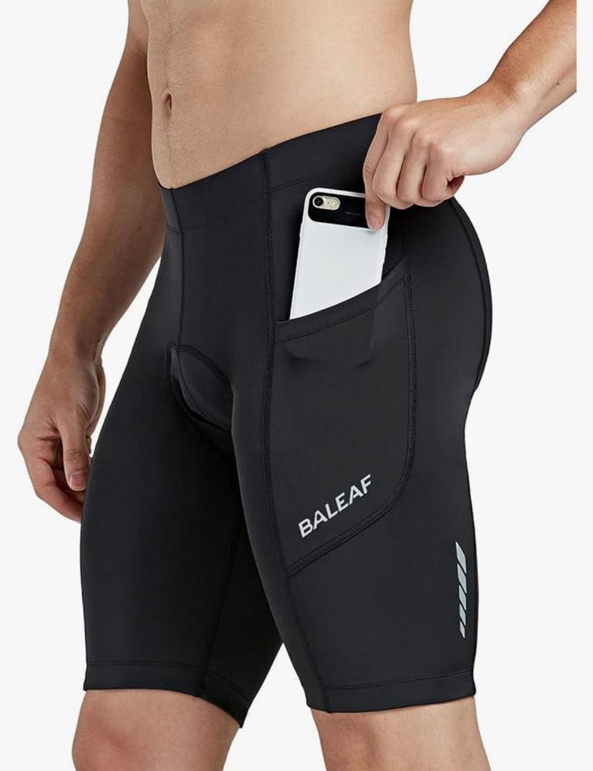 baleaf Men's Padded Bike Shorts Cycling Road Biking Riding Bicycle Cycle Wear Pockets UPF 50+ MTB Accessories Tights XL