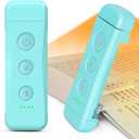 Glocusent USB Rechargeable Book Light for Reading in Bed, Portable Clip-on LED Reading Light, 3 Amber Colors & 5 Brightness Dimmable, Compact & Long Lasting, Perfect for Book Lovers (Blue- Plus)
