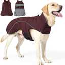 Dog Coats for Medium Large Dogs, Winter Puffer Jacket Waterproof, Warm Fleece Dog Vest with D-Ring, Drawstring & 2 Hidden Elastic Bands, Quilting Large Pet Warm Jackets for Cold Weather