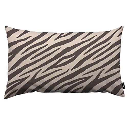 TKS MITLAN Brown Zebra Stripe Pillow Covers 12x20 Inch Tiger Animal Fur Beige Abstract Exotic Decorative Throw Pillow Covers Cushion Case for Home Sofa Couch Decoration