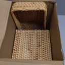 Teenyyou 2 Pcs Rattan Toilet Vanity Tray & Square Tissue Box Cover Set, Handwoven Natural Wicker Countertop Organizer, Decorative Storage for Bathroom, Bedroom, Kitchen & Office(Natural Color)