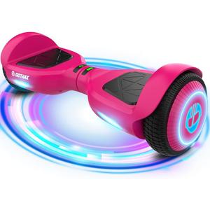 Gotrax Edge Hoverboard with 6.5" LED Wheels & Headlight, Max 6.4km Range & 10km/h Power by Dual 200W Motor, UL2272 Certified and 50.4Wh Battery Self Balancing Scooters for 44-176lbs Kids Adults(Pink)
