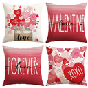 Artscope Valentine's Day Love Forever Throw Pillow Covers 20x20 Inch Set of 4, Valentine Wedding Red Pink Love Heart Decoration Pillow Cases for Home Sofa Couch 50×50(4 PC)