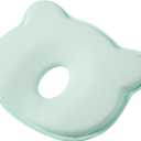 Memory Foam Baby Pillow, Portable Cartoon Bear Soft and Cozy Pillow, Breathable Bedding Set for Infants for Small Boys and Girls,Green