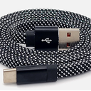ZGear USB C Magnetic Charge & Sync Cable - Flat Braded Black and White 